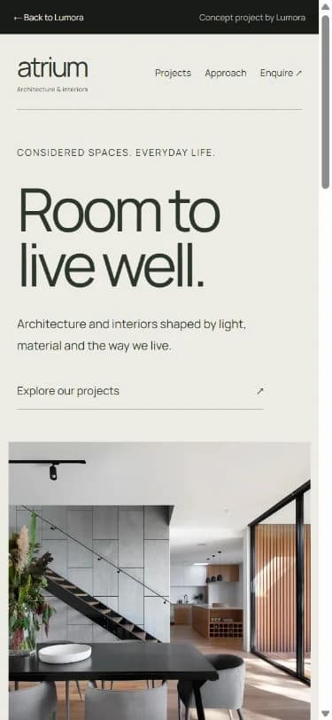 Atrium mobile layout