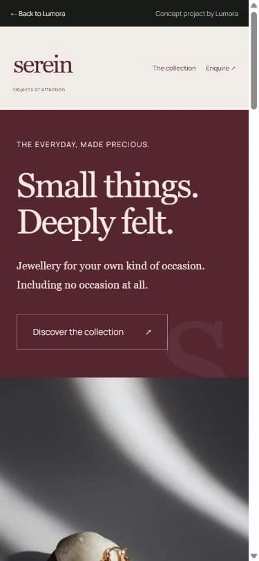 Serein mobile layout
